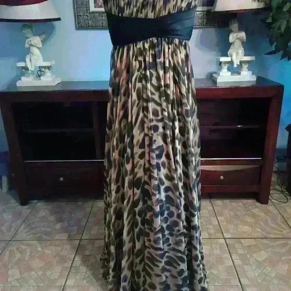 LaFemme Gown/ Dress Leopard Print Size 0 - Picture 6 of 16